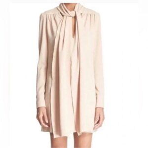 See By Chloe Nude Shift Dress with Scarf Tie | Size 42 US 6 8 | Made in Portugal